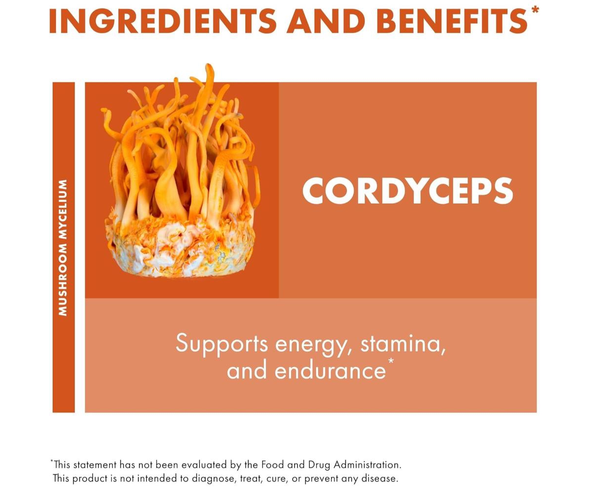 Host Defense Cordyceps Capsules - Immune & Energy Support Supplement