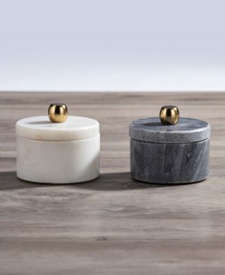 Uptown Marble Lidded Salt & Pepper Cellars