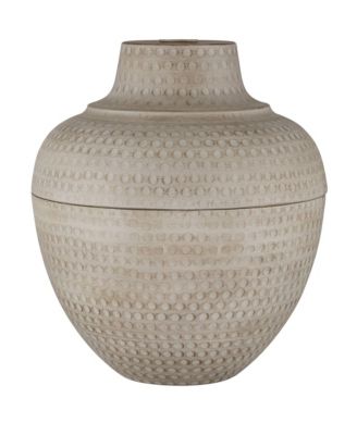 Brighton 27 1/4" Tall Hammered Pot Farmhouse Rustic Modern Table Lamp Beige Finish Metal Single Living Room Bedroom