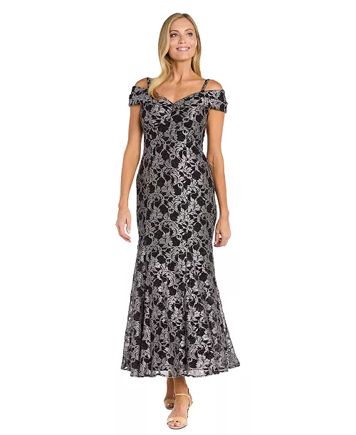 women's embroidered-mesh mermaid-skirt gown