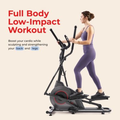 Ultra Silent Smart Elliptical Exerciser, 300LB Capacity & 16” Long Stride with Free SunnyFit App Bluetooth Connection