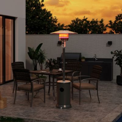 48000 BTU Gray Propane Patio Heater with Cover