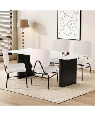 1 PCS Upholstered Accent Chair with Sponge Padding Adjustable Foot Pads & Metal Frame