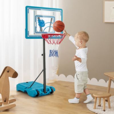 Adjustable Pool Basketball Hoop with Stable Base Portable Design and Durable Backboard for Indoor and Poolside Play