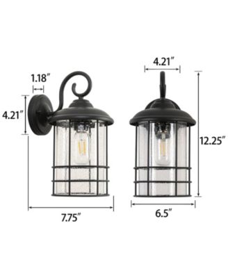 1-Light Textured Black not Motion Sensing Dusk to DaWn Outdoor HardWired Wall Lantern Sconce With LED