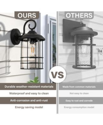 1-Light Textured Black not Motion Sensing Dusk to DaWn Outdoor HardWired Wall Lantern Sconce With LED