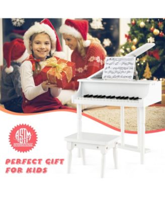 30-Key Kids Piano Keyboard Toy with Bench Piano Lid and Music Rack