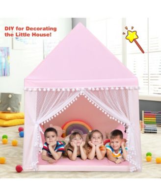 Kids Play Tent Large Playhouse Children Play Castle Fairy Tent Gift with Mat