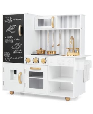 Pretend Play Kitchen for Kids with Real Sounds and Lights