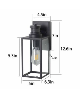 1-Light Matte Black Non-Motion Sensing Outdoor Hardwired Wall Sconce Light with Socket, Bulb Not Included