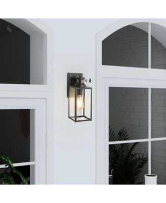 1-Light Matte Black Non-Motion Sensing Outdoor Hardwired Wall Sconce Light with Socket, Bulb Not Included