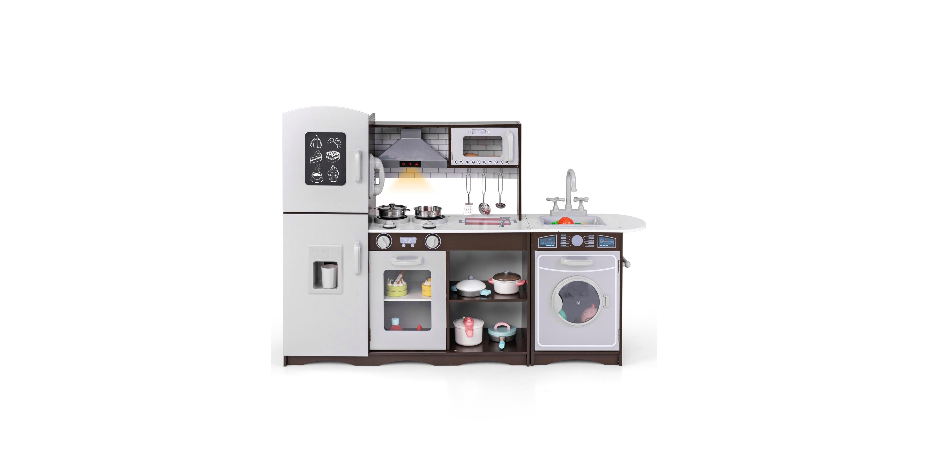 Hongge Corner Toy Kitchen Set with Light with Sounds Interactive