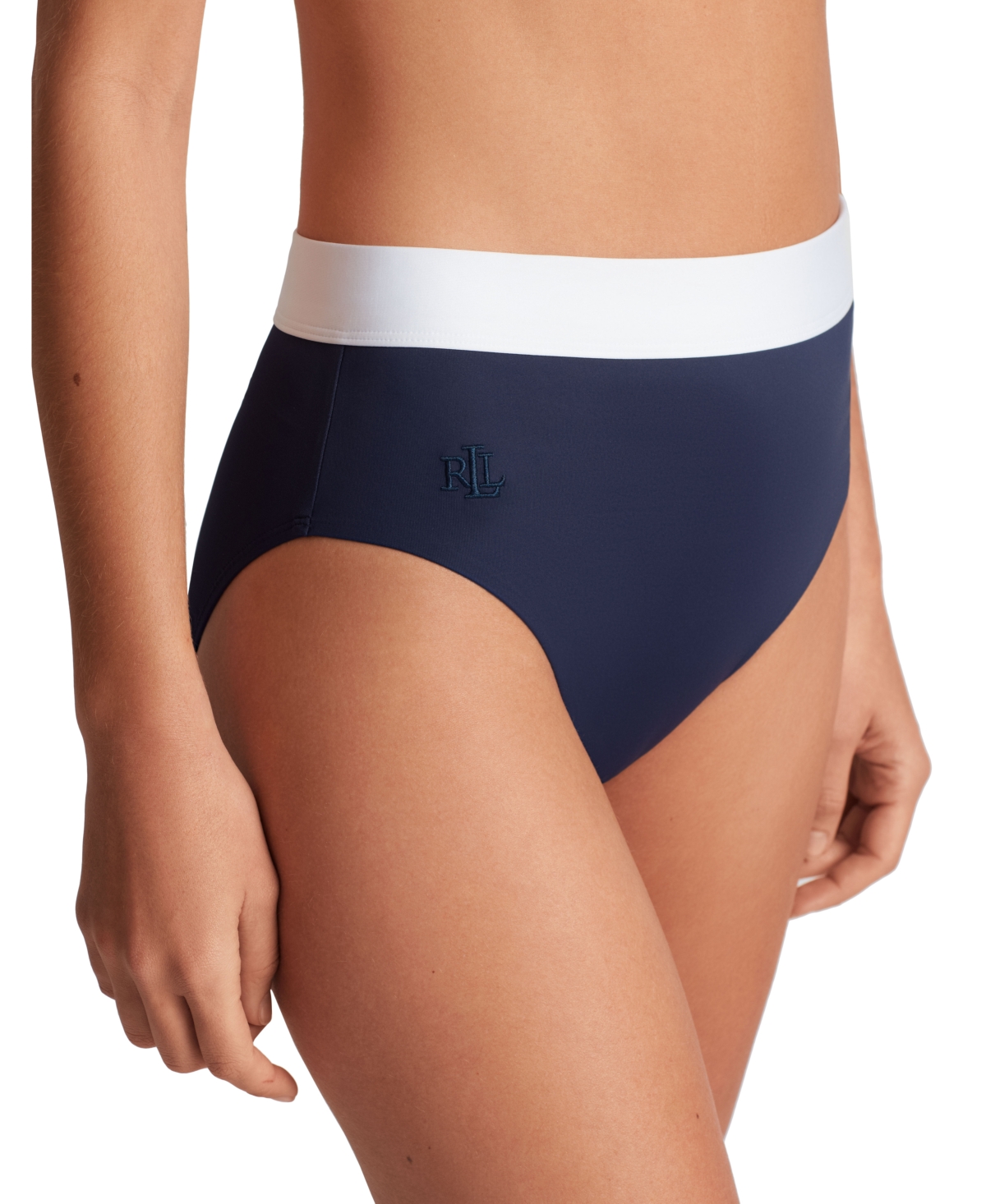 Women's Banded High-Waist Bikini Bottoms - Black