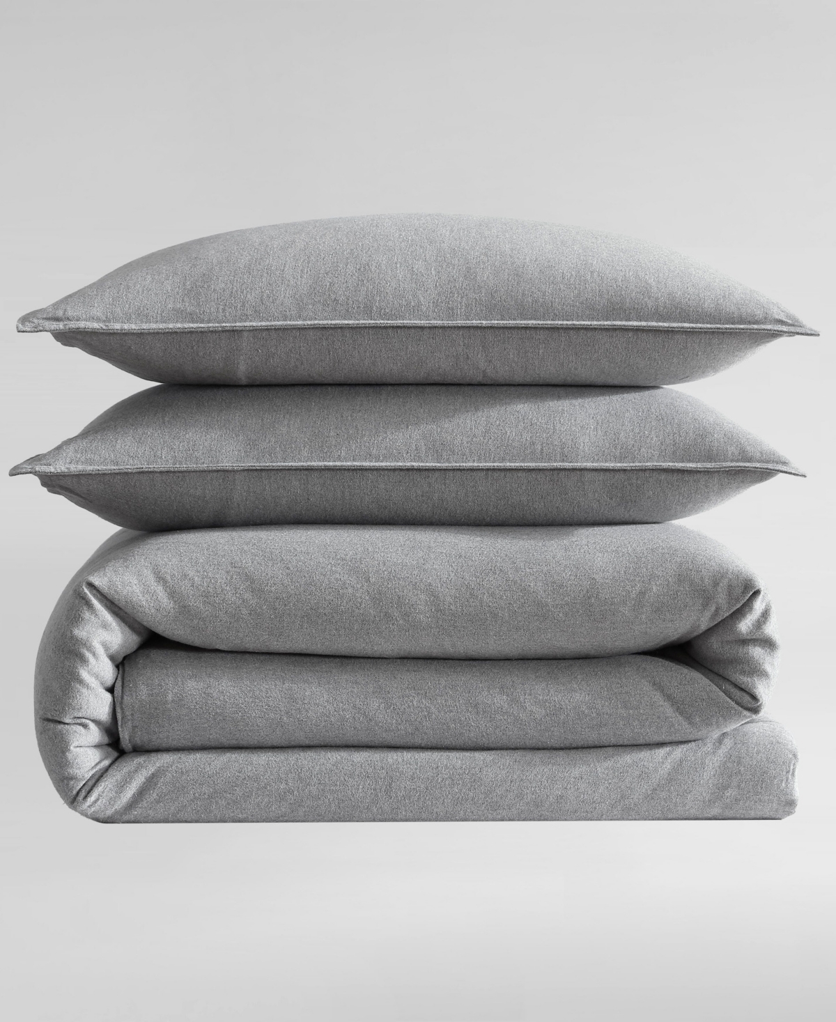 Shop Calvin Klein Melange Flannel 3-pc. Comforter Set, King In Silver Grey