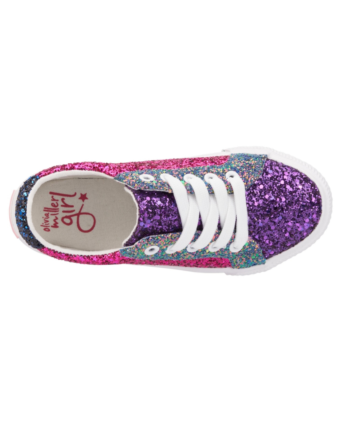 Olivia Miller Little Girls Glitter Low Top Sneakers