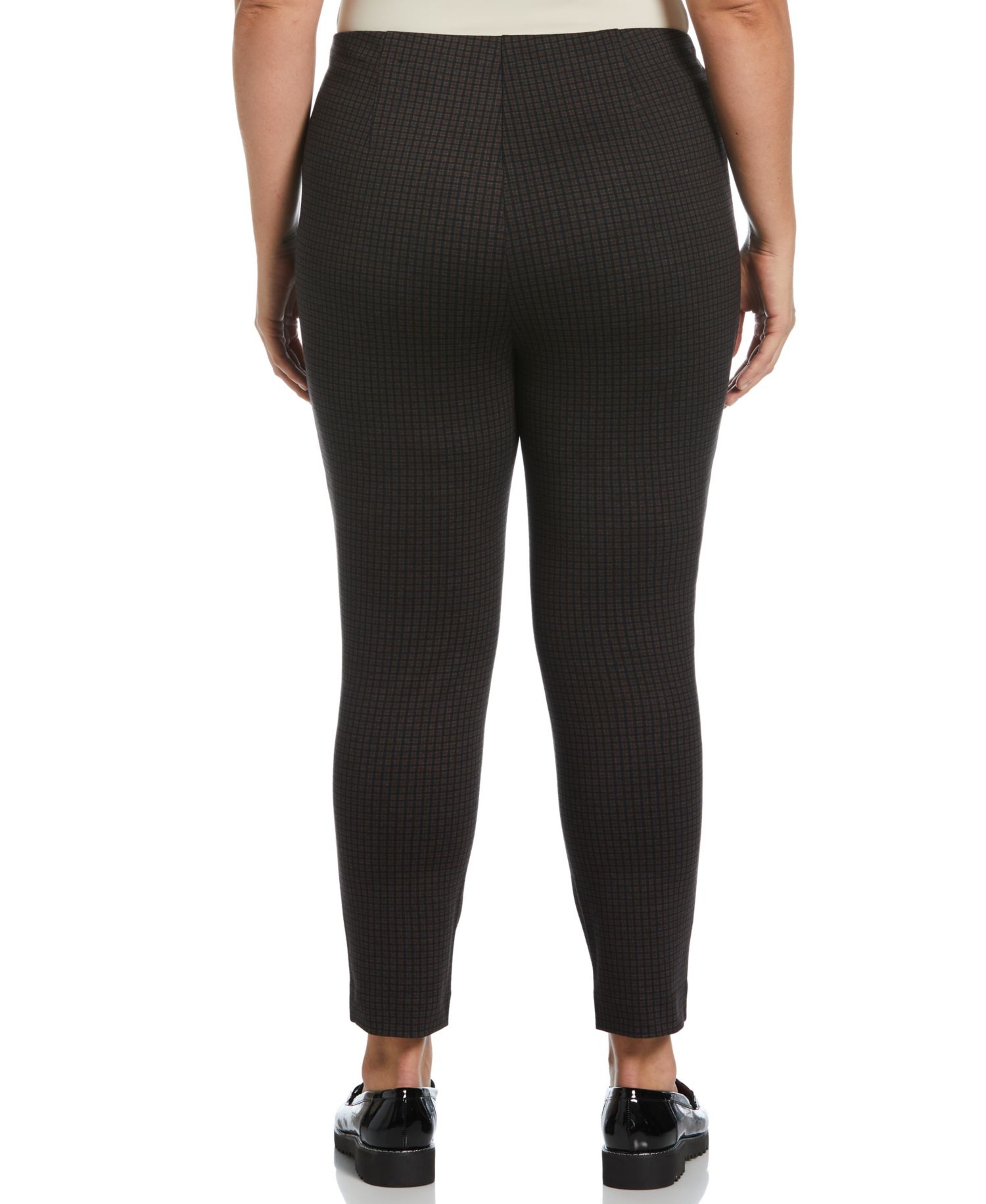 Plus Size Houndstooth Pull On Pants