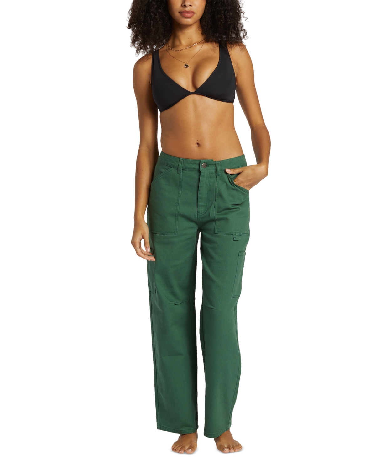 Juniors' Leia Cargo Pants - Emerald