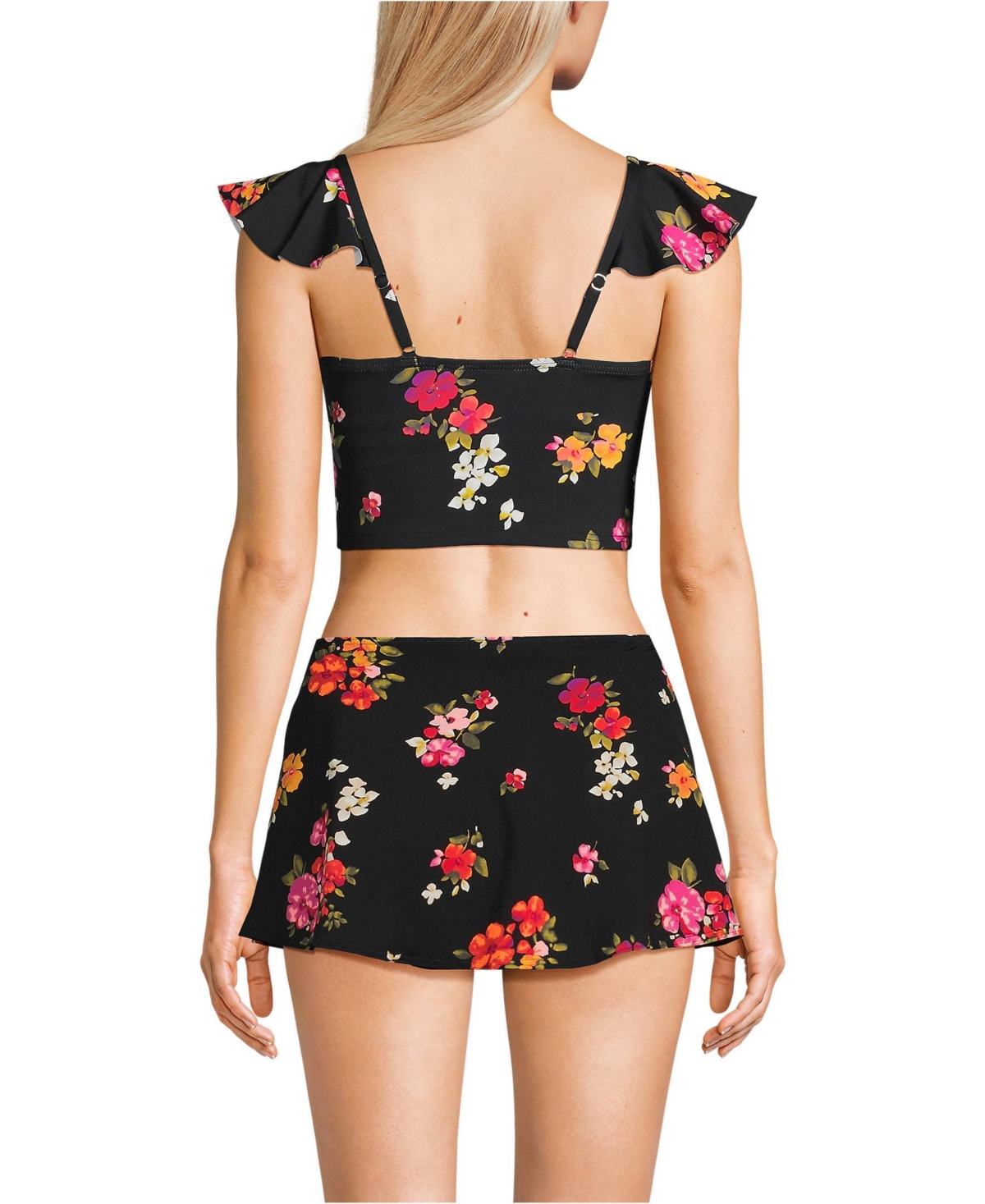 Lands' End Women's Ruffle V-neck Midkini Swimsuit Top