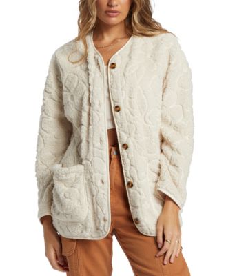 Billabong - Juniors' Fireside Cozy Button-Front Fleece Jacket