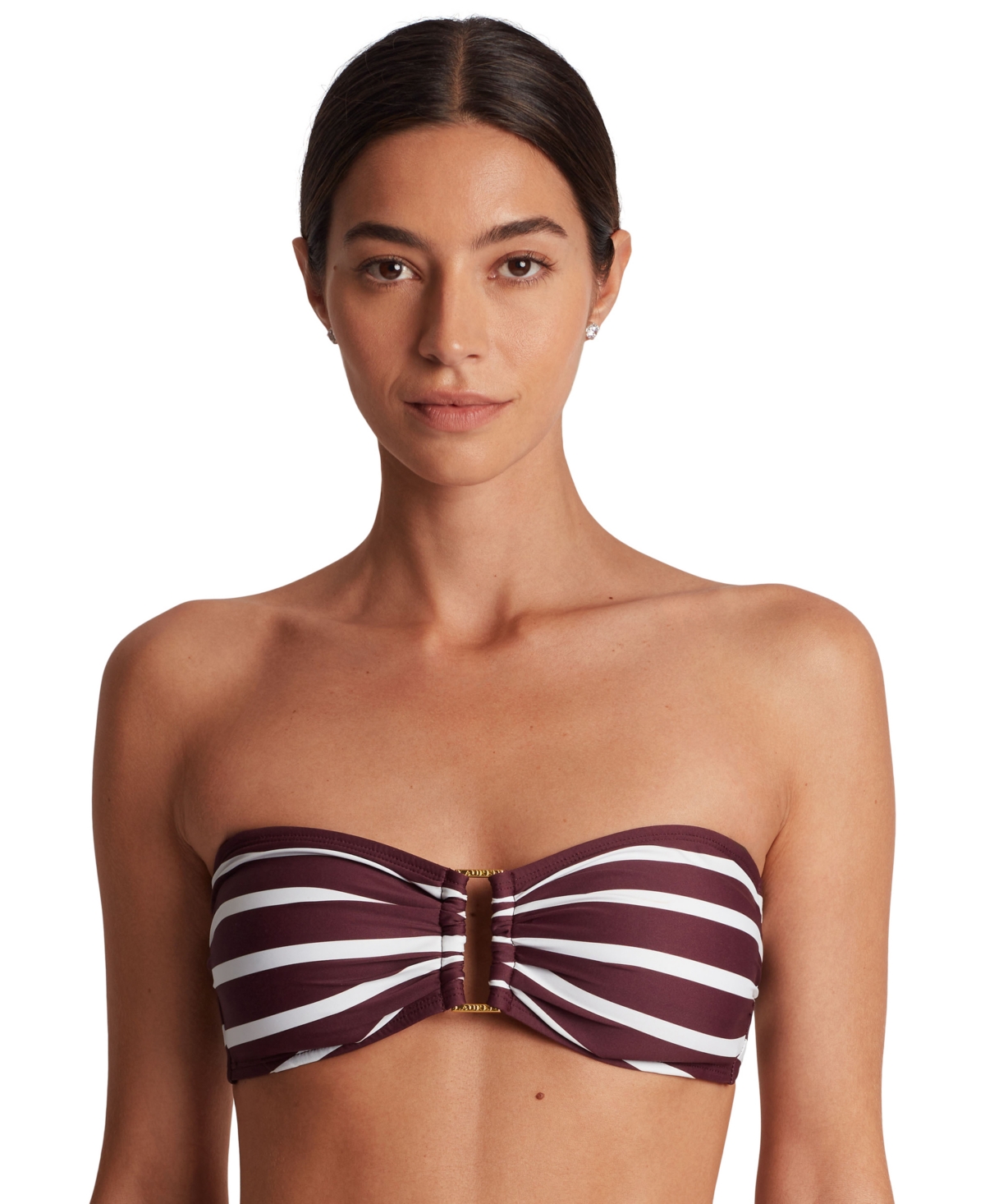 Women's Striped Ring Bandeau Bikini Top - Lago Stripe