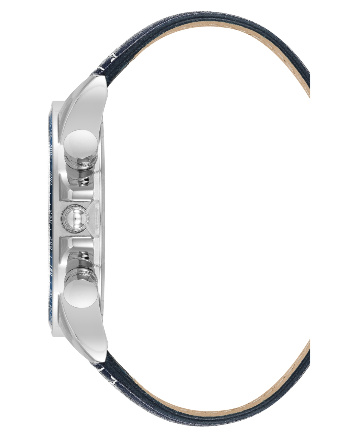 Steve Madden Men's Modern Navy Faux Leather And Silver-tone Alloy Metal Watch, 45mm In Navy,silver-tone
