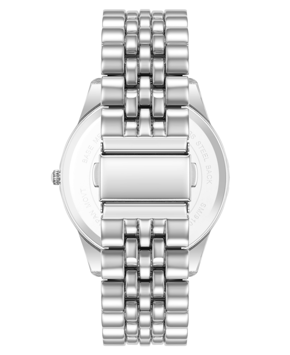 Steve Madden Men's Coin Edge Silver-Tone Alloy Metal Watch, 44mm