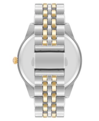 Men's Coin Edge Silver-Tone and Gold-Tone Alloy Metal Watch, 44mm