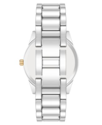 Women's Coin Edge Silver-Tone and Gold-Tone Alloy Metal Bracelet Watch, 36mm