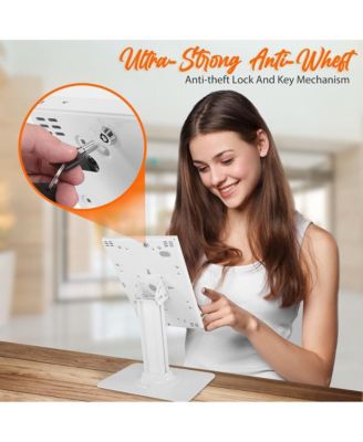 Full Motion Anti-Theft Tablet Bracket, Adjustable and Secure Stand with Lock Mechanism