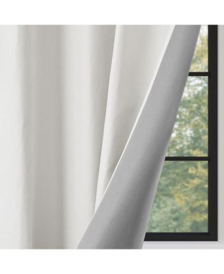 Linen Texture Blackout Grommet Curtains Pair(2 Panels), 52"×96"