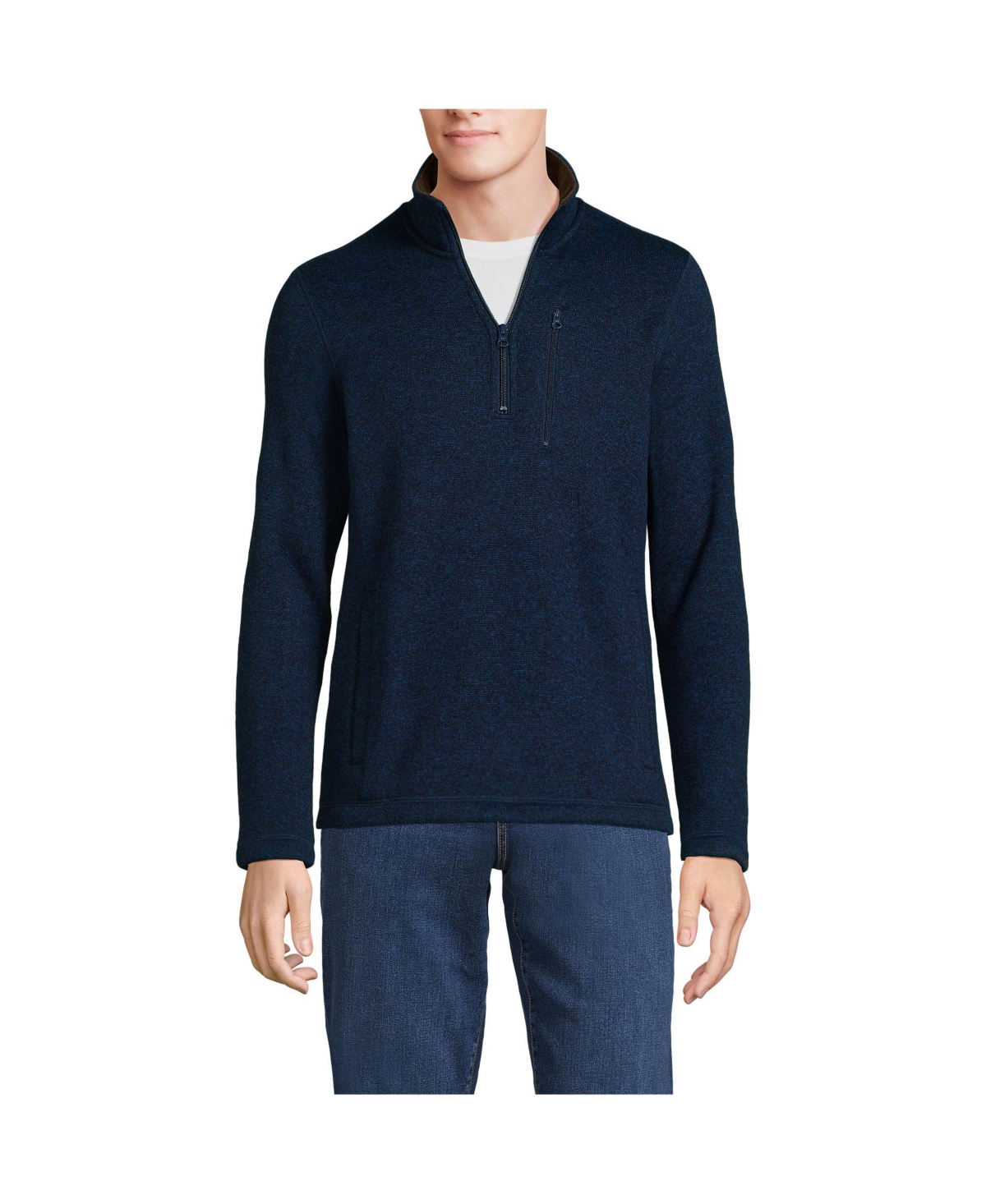 Lands' End Big & Tall Sweater Fleece Quarter Zip Pullover