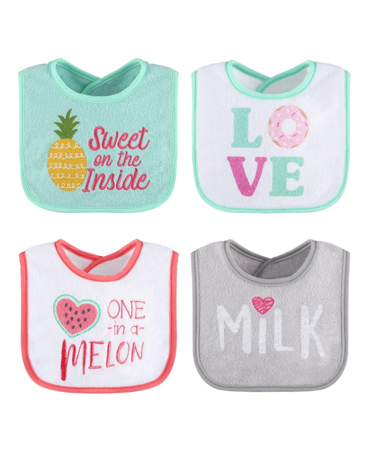 The Peanutshell Baby Girls Terry Bibs, 16 Pack for Feeding, Teething, or Drooling Foods/Neutral Foods