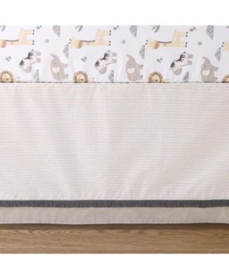 Safari Serenity Cotton Crib Bedding Set for Baby Boys and Baby Girls, 4 Pieces