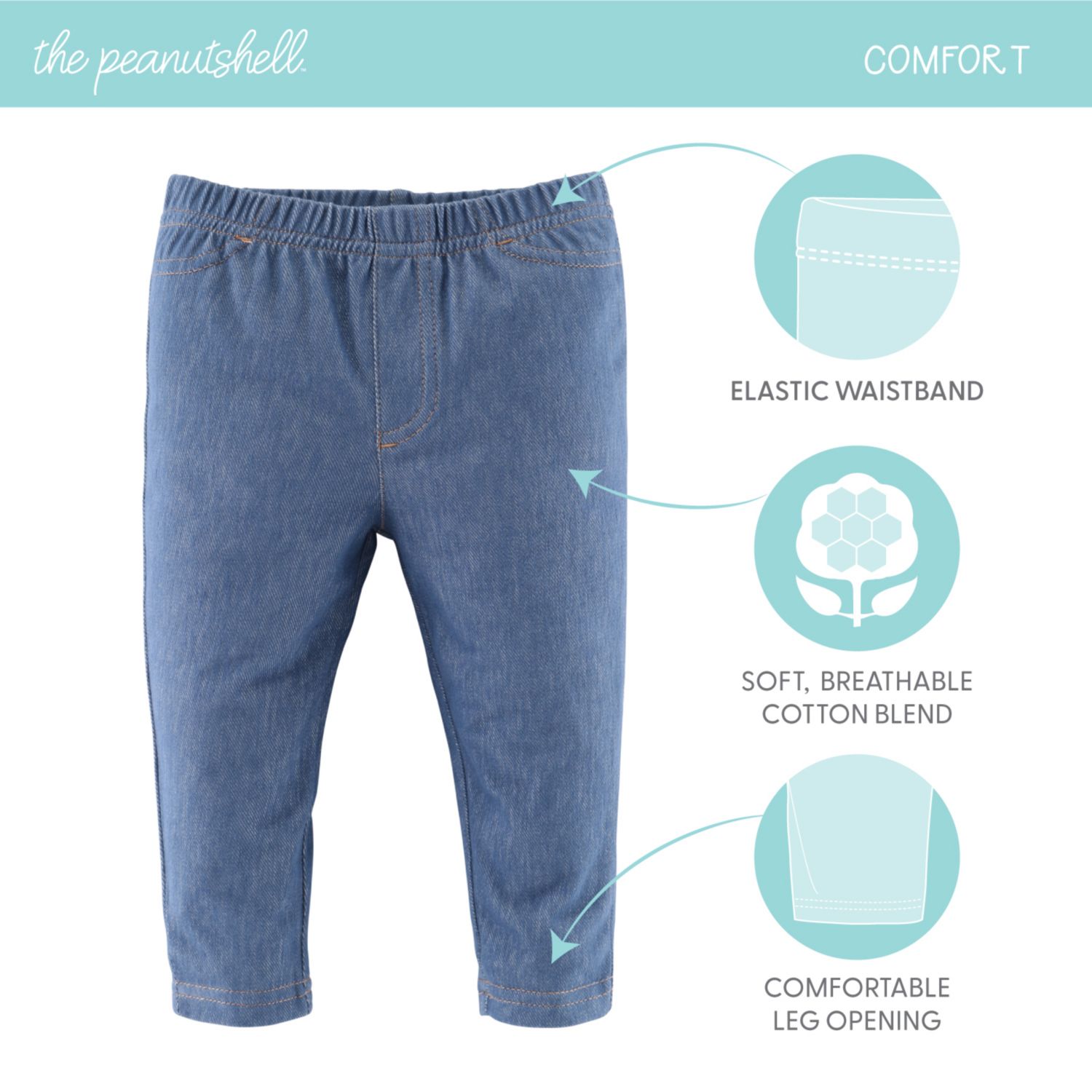 Baby Jeggings for Boys and Girls, 4-Pack