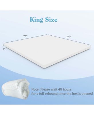 3" Gel-Infused Memory Foam Mattress Topper with Removable & Washable Cover