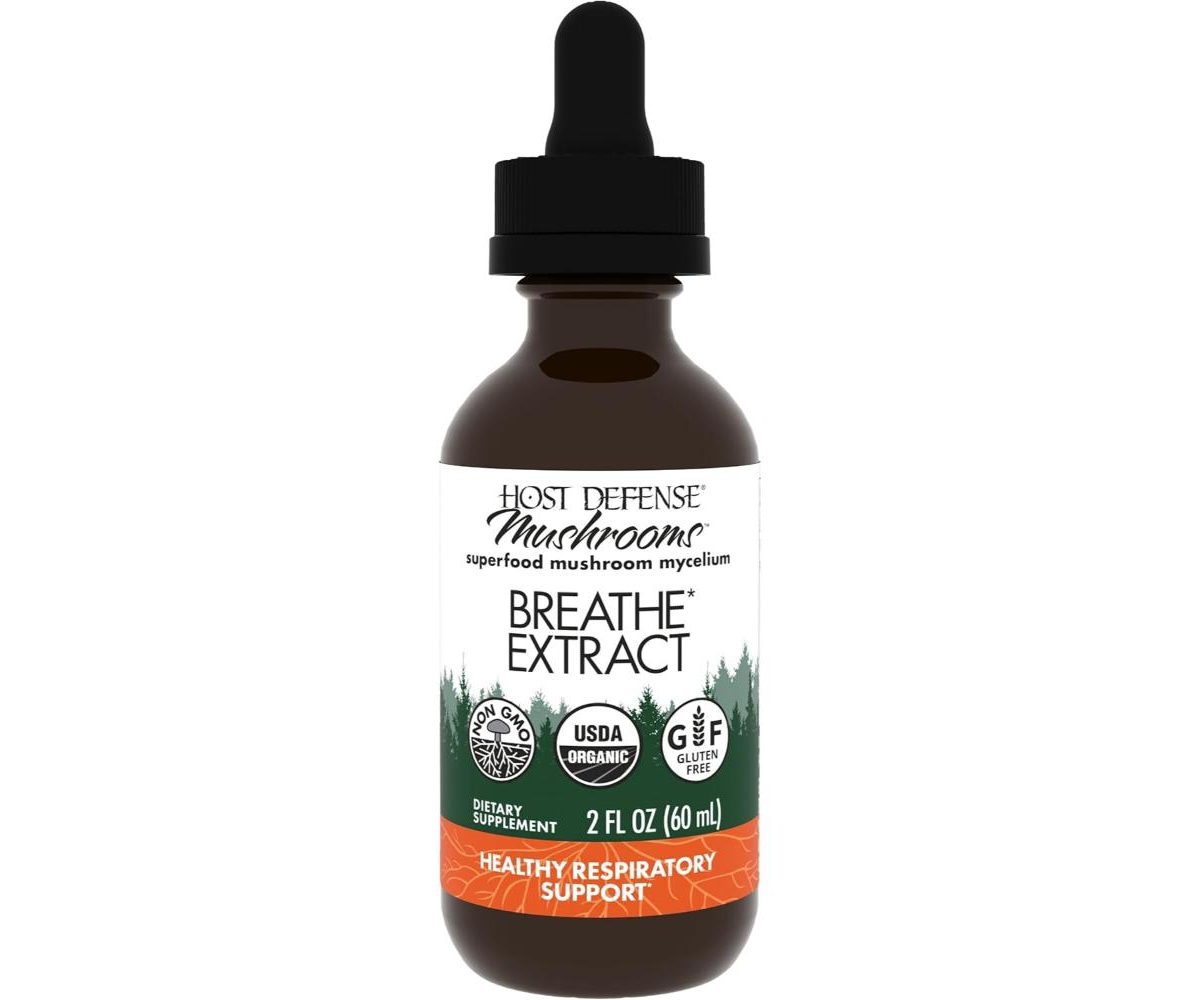 Host Defense Breathe Extract - Immune & Respiratory Support Mushroom Liquid Supplement - Herbal Lung Health Supplement with Chaga, Reishi & Cordyceps