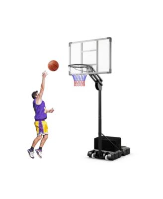 4.9-10 Feet Adjustable Basketball Hoop with Shatterproof Backboard