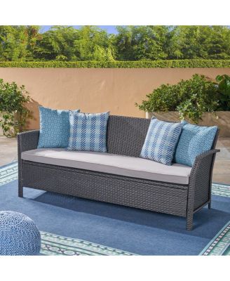 Stylish 3-Seater Outdoor Sofa Wicker with Water-Resistant Cushions