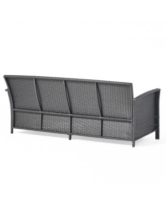 Stylish 3-Seater Outdoor Sofa Wicker with Water-Resistant Cushions