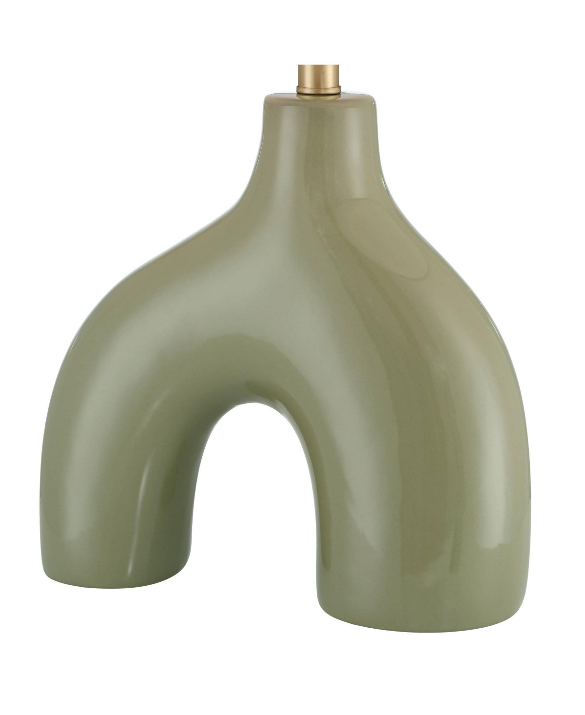 360 Lighting Lyrah 25" High Mid Century Modern Table Lamp Green Glaze Finish Ceramic Single White Shade Living Room Bedroom