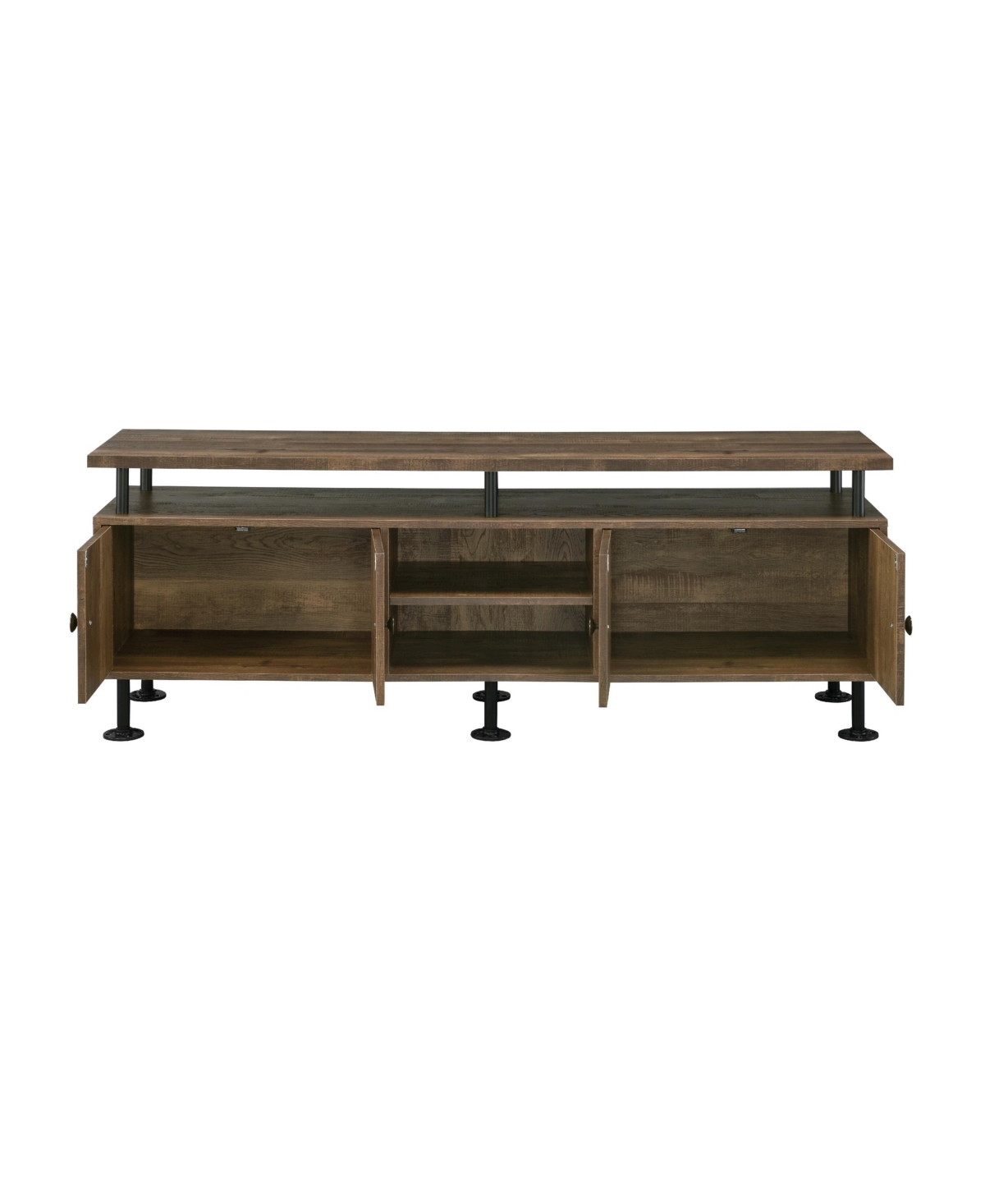 Streamdale Furniture Ensata Ii Tv Stand in Rustic& Black Finish - Oak