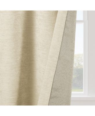 Chenille Solid Room Darkening Back Tab Curtain Panel, 52"×84"