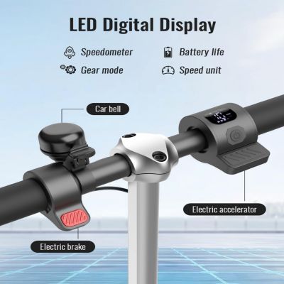 H40 Kids Electric Scooter with 180W Motor & LED Visible Display, 10 Mph, Colorful Lights, Adjustable Speed and Height, Electric Scooter for Kids Ages 8-12 Ideal Gifts.