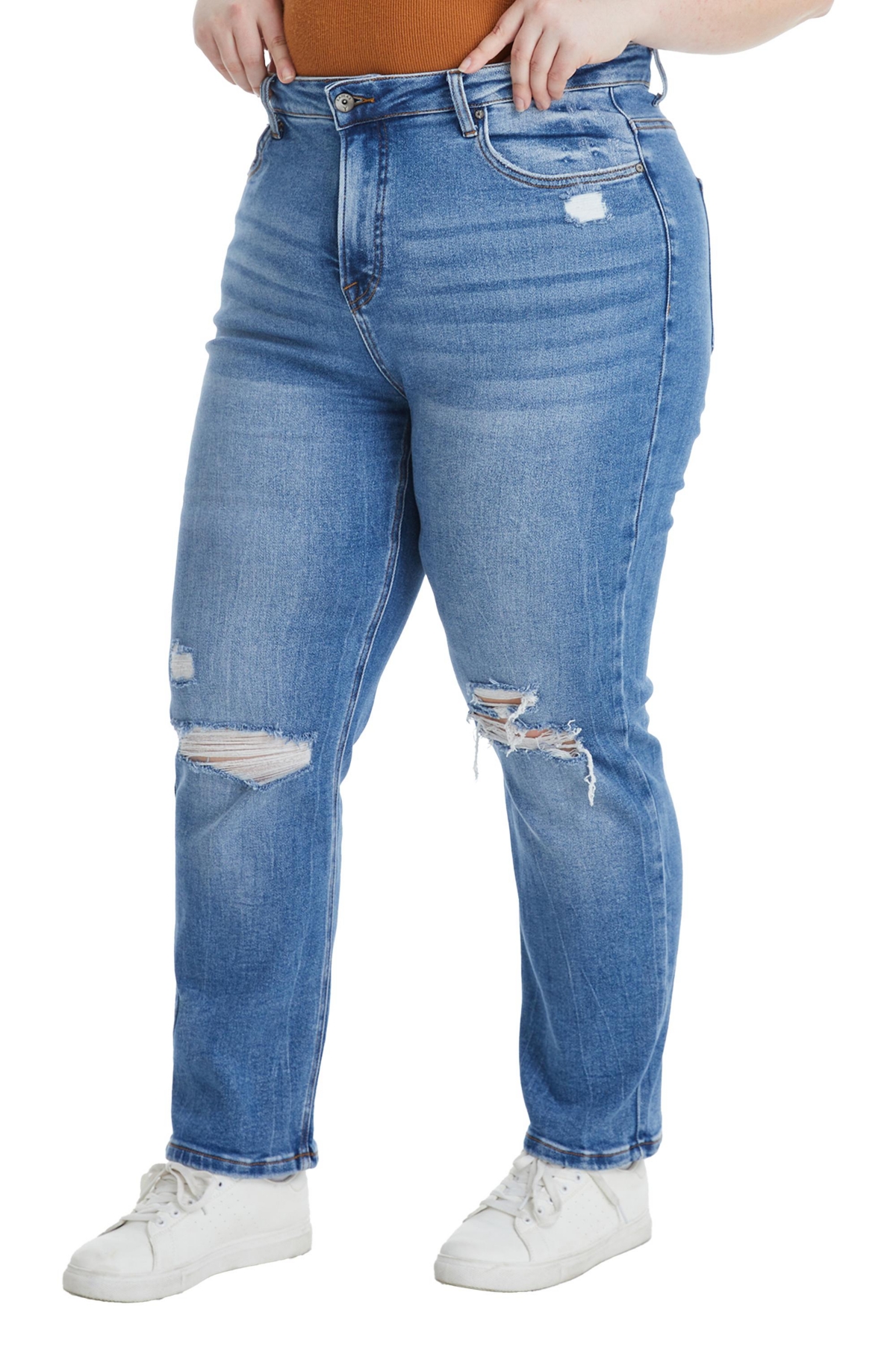 BAYEAS PLUS SIZE SARAH HIGH RISE RELAXED STRAIGHT JEANS 