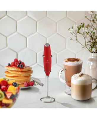 Handheld Milk Frother Stainless Steel Single Whisk with Stand