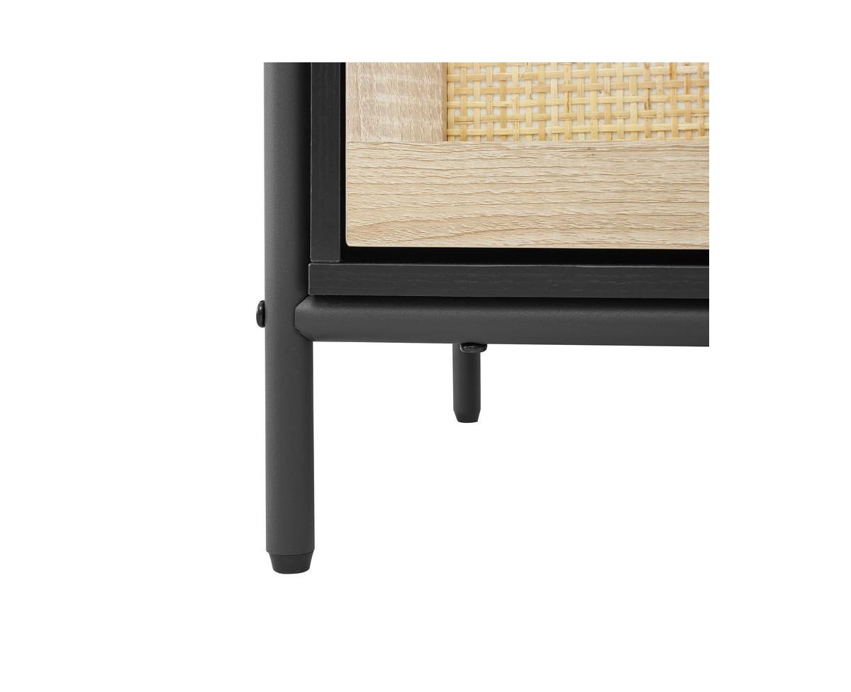 gaomon Rattan Nightstand,Nightstand with 3 Natural Rattan Drawers, Boho Mid Century Modern Bedside Table, Stylish End Table, and Functional Sid