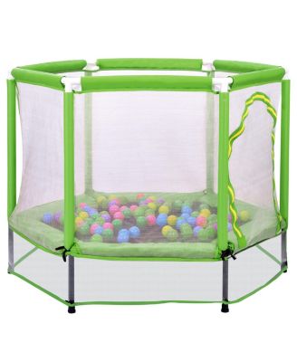 55" Toddlers Trampoline with Safety Enclosure Net & Balls