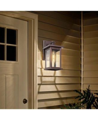 1 Set Oil Rubbed Bronze not Motion Sensing Outdoor Hardwired Wall Lantern Sconce with No Bulbs Included