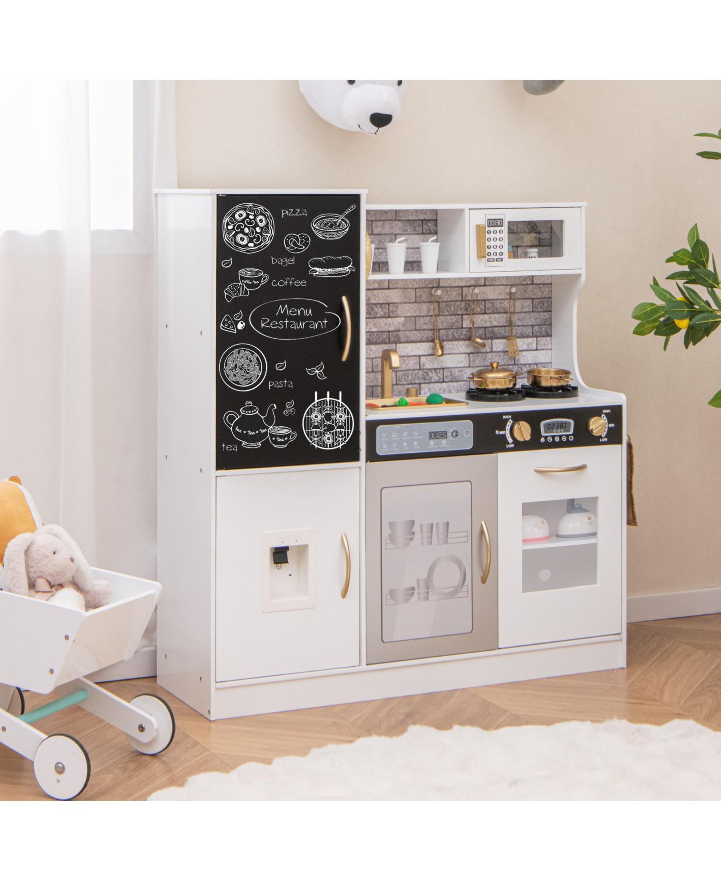 Детские игрушки HONGGE Kids Play Kitchen Set with Stove, Oven, Sink and Utensils, Ages 3+ — фото 3