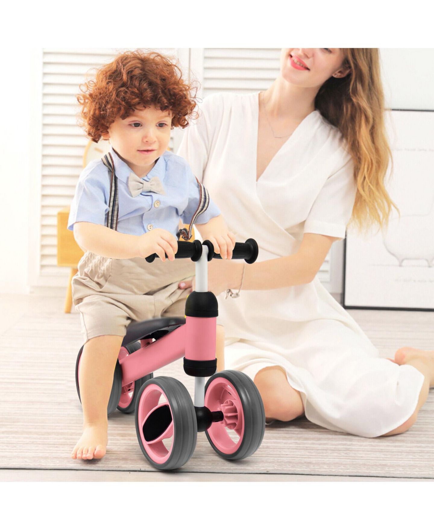 Детская игрушка HONGGE 4 Wheels Stable Base Baby Balance Bike, Ages 1-2 — фото 8